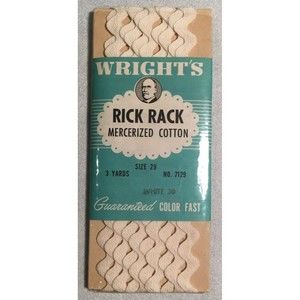 Wright’s Rick Rack White 30 Vintage 3 Yards Size 29 Cotton New